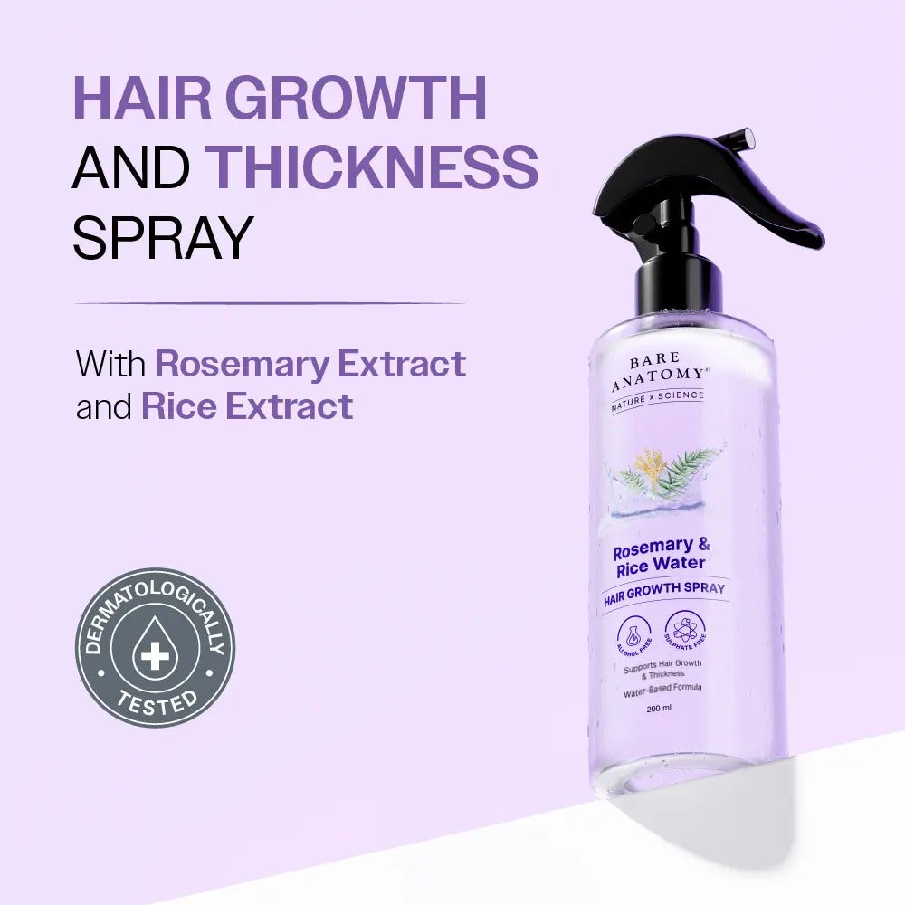Natural Rosemary & Rice Water Hair Growth Density Spray
