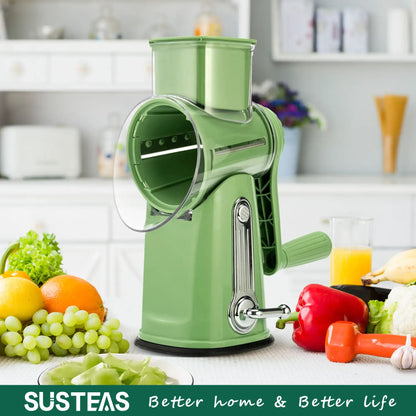 Effortless Rotary Cheese Grater & Veggie Slicer