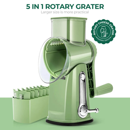 Effortless Rotary Cheese Grater & Veggie Slicer