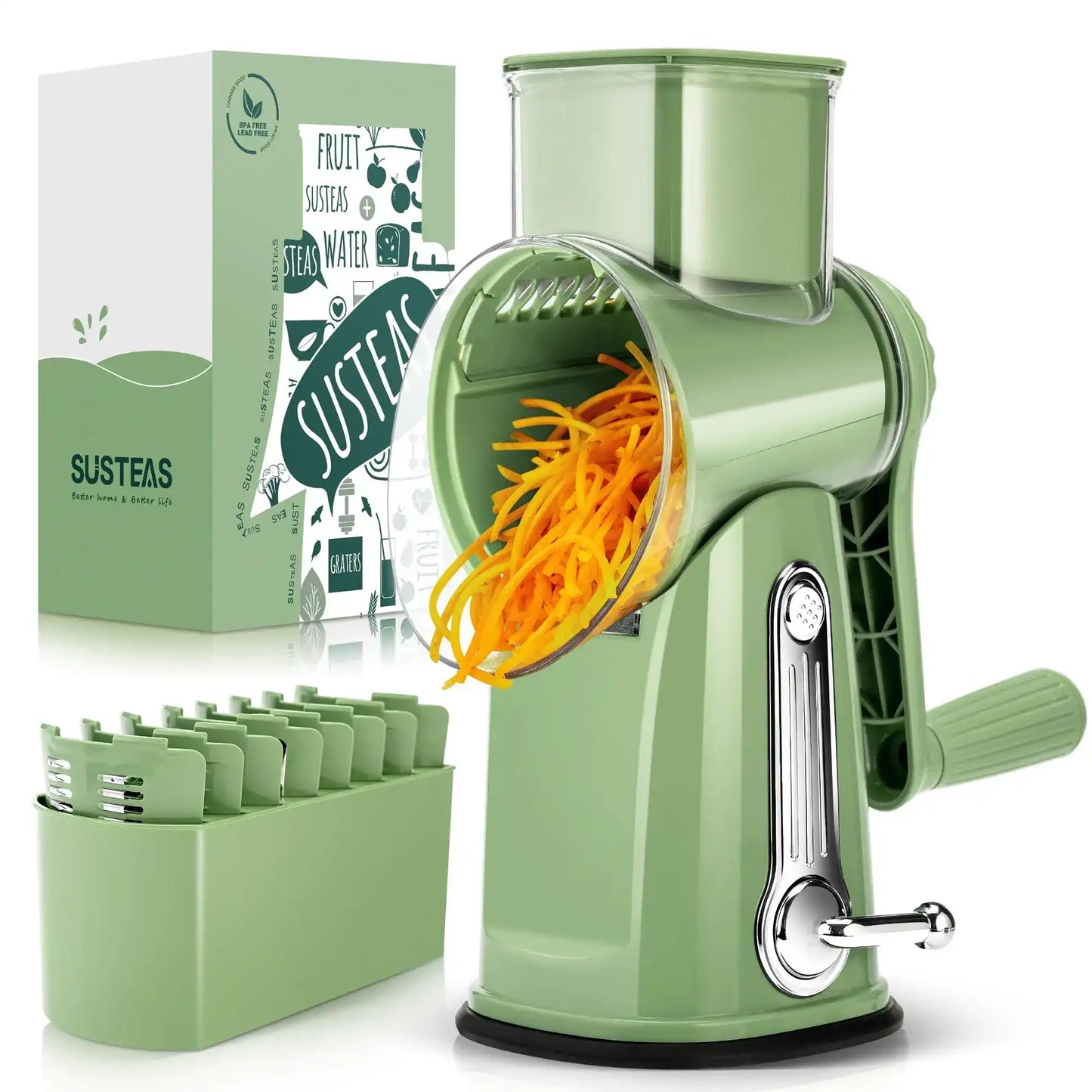 Effortless Rotary Cheese Grater & Veggie Slicer